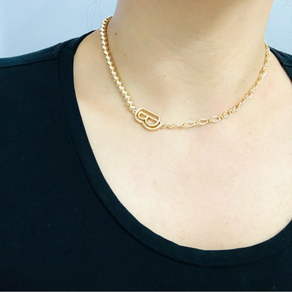 B initial necklace & earrings set - Picture 6 of 8